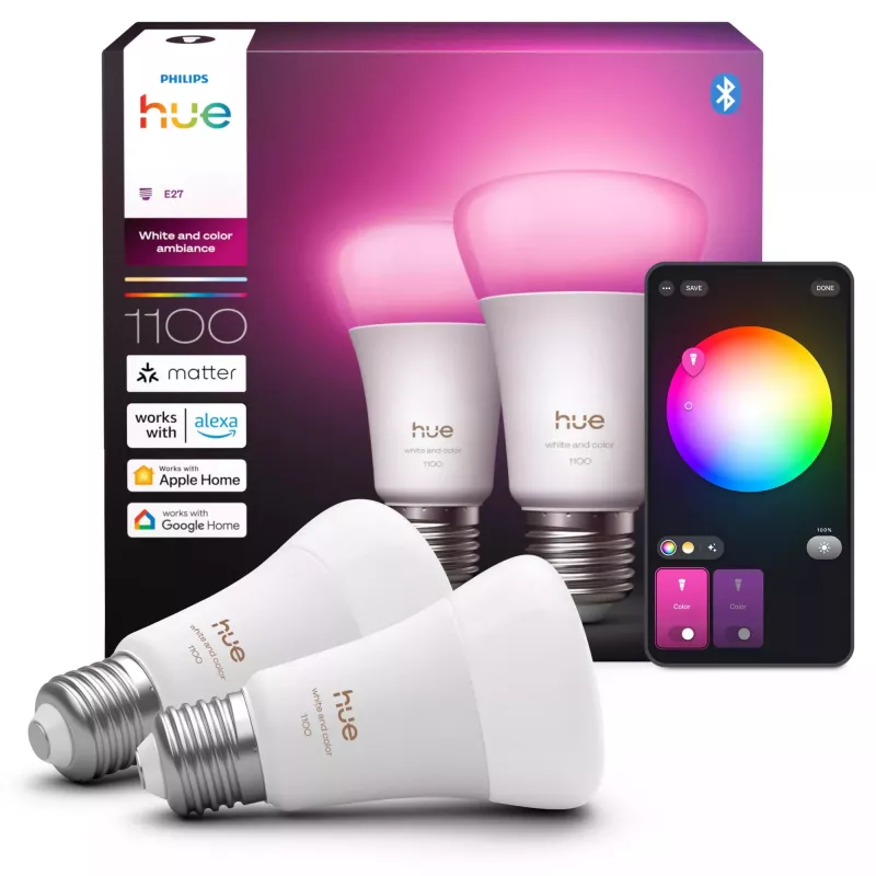 Philips Hue White and colour ambience A60 – E27 smart bulb – 1100