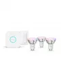 Philips Hue White and Colour Ambience Essential Starterkit: 3 GU10 Smart-Leuchtmittel (345 lm) + Dimmschalter