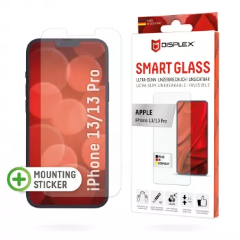 Displex Smart Glass (9H) für Apple iPhone 13/13 Pro, Montagesticker, unzerbrechlich