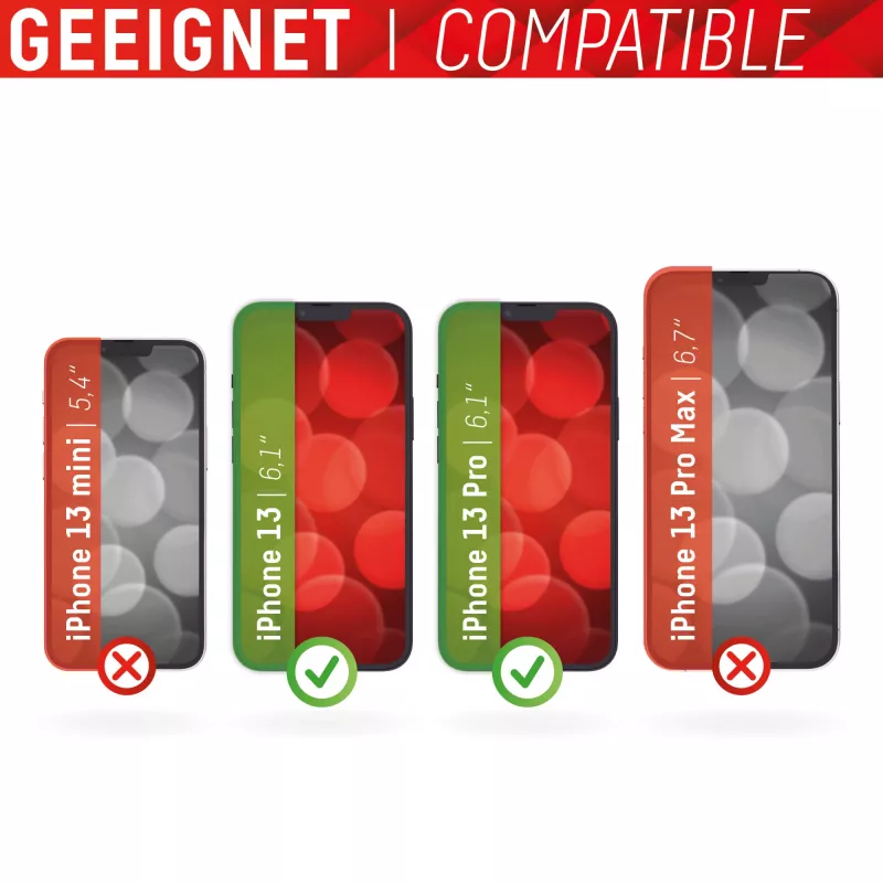Displex Smart Glass (9H) für Apple iPhone 13/13 Pro, Montagesticker, unzerbrechlich