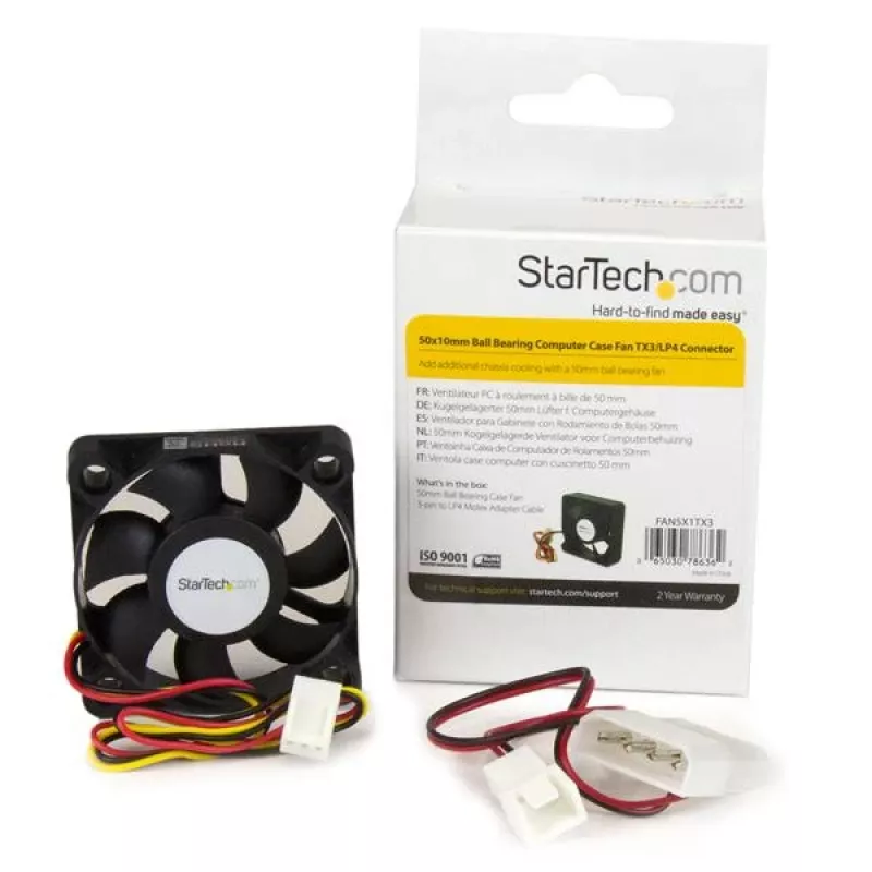StarTech.com 50x10mm Ersatz-Kugellager-Computergehäuselüfter TX3/LP4-Anschluss