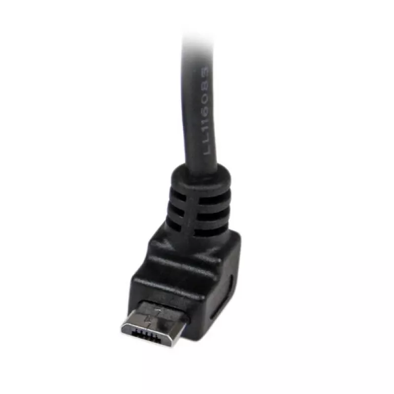 StarTech.com 2m Micro-USB-Kabel - A auf Micro B abgewinkelt, 2 m, USB A, Micro-USB B, USB 2.0, Male/Male, Schwarz