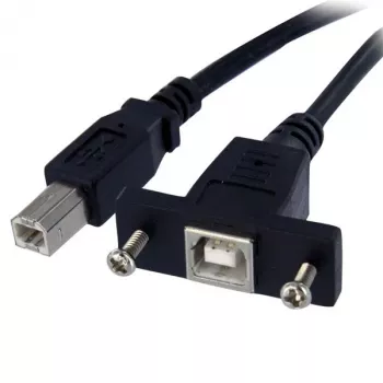 StarTech.com 3 ft Panel Mount USB-Kabel B auf B - F/M, 0,91 m, USB B, USB B, USB 2.0, 0,48 Gbit/s, Schwarz