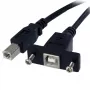 StarTech.com 3 ft Panel Mount USB-Kabel B auf B - F/M, 0,91 m, USB B, USB B, USB 2.0, 0,48 Gbit/s, Schwarz