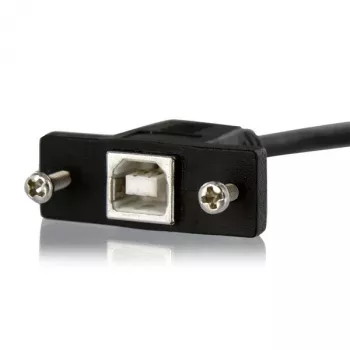 StarTech.com 3 ft Panel Mount USB-Kabel B auf B - F/M, 0,91 m, USB B, USB B, USB 2.0, 0,48 Gbit/s, Schwarz
