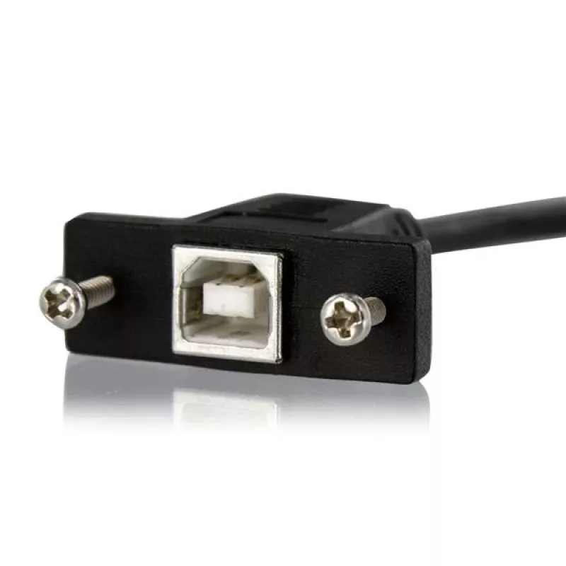 StarTech.com 3 ft Panel Mount USB-Kabel B auf B - F/M, 0,91 m, USB B, USB B, USB 2.0, 0,48 Gbit/s, Schwarz