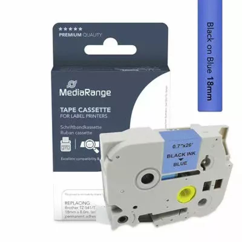 Druckerband MediaRange MRBTZ541 Schwarz 1,8 cm 8 m
