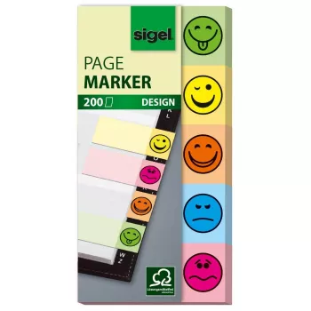 Flexibles Lesezeichen Sigel HN502 Blau Grün Orange Rosa Gelb 200 Stück