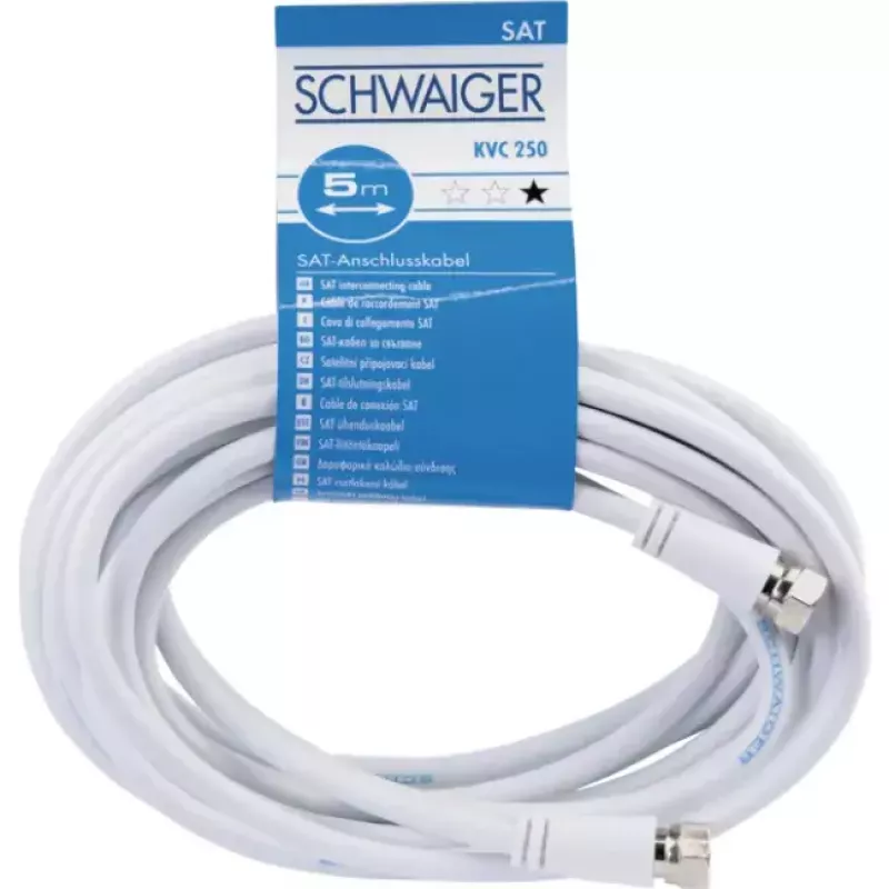 Koaxialkabel Schwaiger KVC250 052 F-Stecker 5 m Weiß