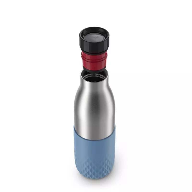 EMSA Bludrop Sleeve N3110700 Trinkflasche Fitness, Sport 500 ml Edelstahl Blau, Edelstahl