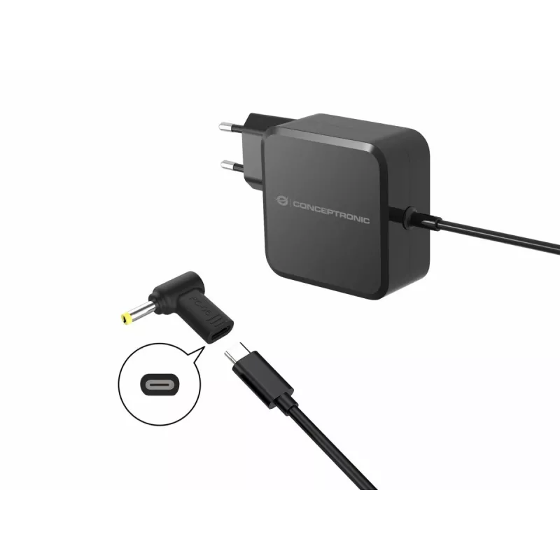 Conceptronic ABBY15PC06 DC-auf-USB-C-Adapter, Lenovo/Asus/Acer/Toshiba 4,0x1,7 mm, 18-20 V
