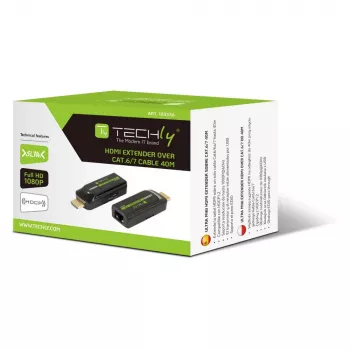 Techly IDATA EXT-E70S AV-Extender AV-Sender & -Empfänger Schwarz