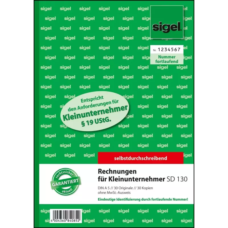 Geschäftsformular Sigel SD130 A5 Weiß Gelb 60 Blatt