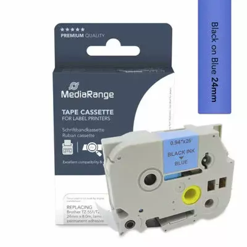 Druckerband MediaRange MRBTZ551 Schwarz 2,4 cm 8 m
