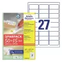 Selbstklebendes Druckeretikett AVERY L4737REV-65 Weiß 6,35 x 2,96 cm