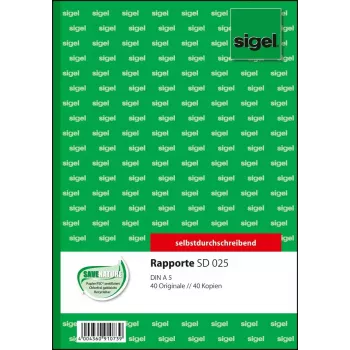 Geschäftsformular Sigel SD025 Grün A5 80 Blatt