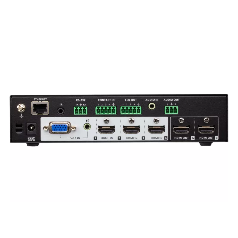 ATEN 4 x 2 True 4K Präsentations-Matrix-Switch, Media-Präsentations-Matrix-Umschalter, 4096 x 2160 Pixel, 4096 x 2160, 3840 x 2160, Schwarz, Metall, Tasten