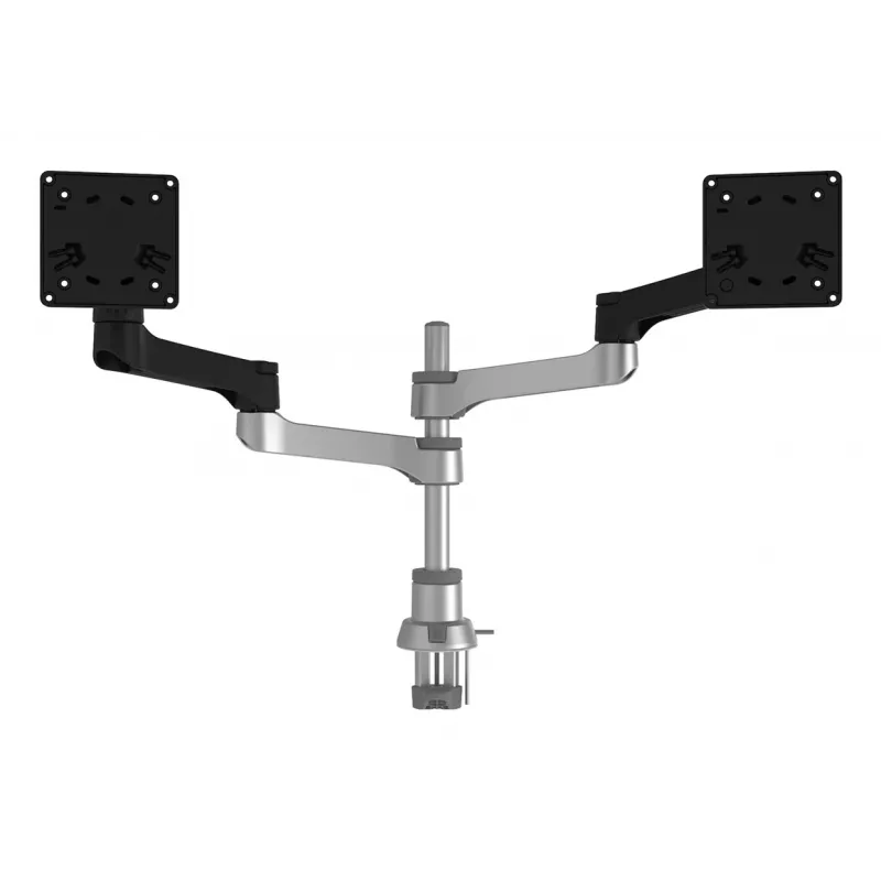 R-Go Tools Monitorarm R-Go Zepher Dual, für zwei Monitore, vollständig verstellbar, 0-8 kg Tragfähigkeit, 100% zirkulär, schwarz