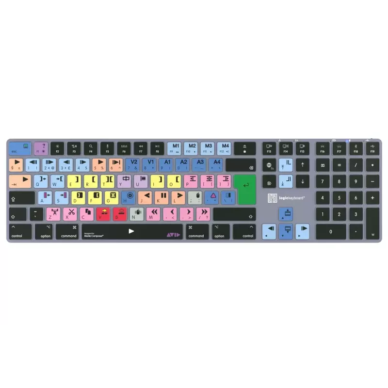 Logickeyboard LKB-MCOM4-TM-UK Tastatur Büro Bluetooth QWERTY Englisch Grau Titan