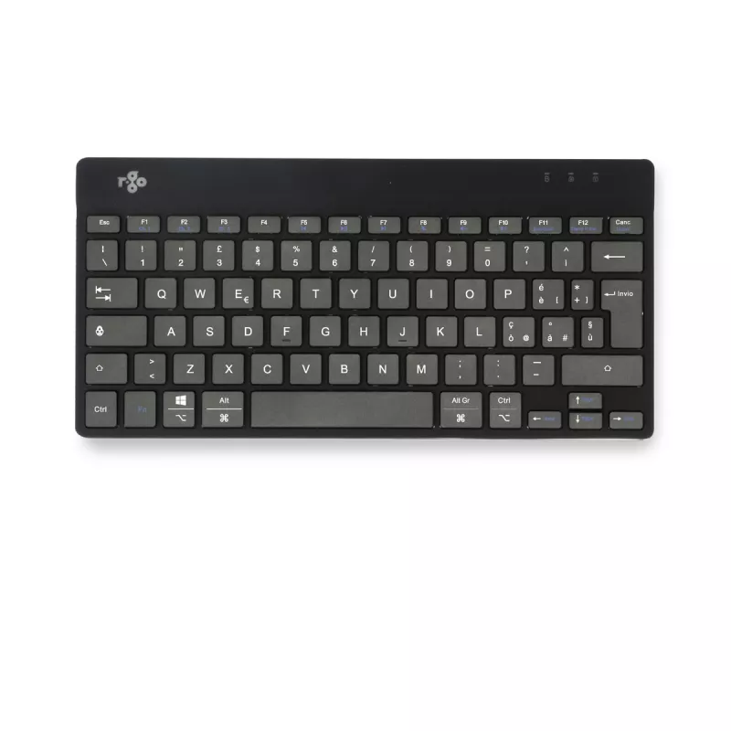 R-Go Tools Ergonomische Tastatur R-Go Compact Break, kompakte Tastatur mit Pausensoftware, QWERTY (IT), Bluetooth, schwarz