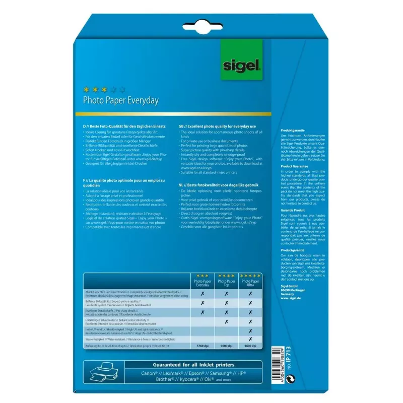 Druckerpapier A4 Sigel IP713 Gloss 20 Blatt Weiß