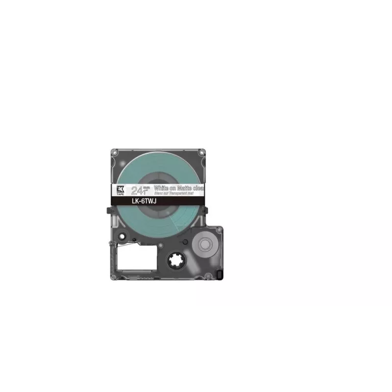 Etikettenband Epson LK-6TWJ Transparent Weiß Thermotransfer 2,4 cm