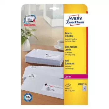 Selbstklebendes Etikett Avery L7636-25 Abgerundetes Rechteck