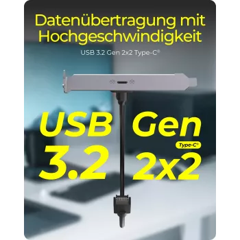 ICY BOX USB Type-C Back Panel mit internem USB Type-E Anschluss