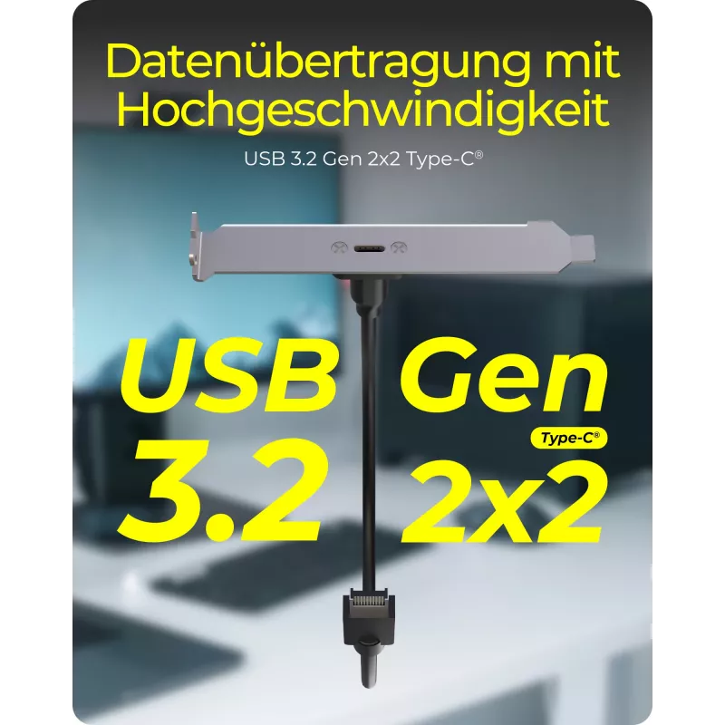 ICY BOX USB Type-C Back Panel mit internem USB Type-E Anschluss