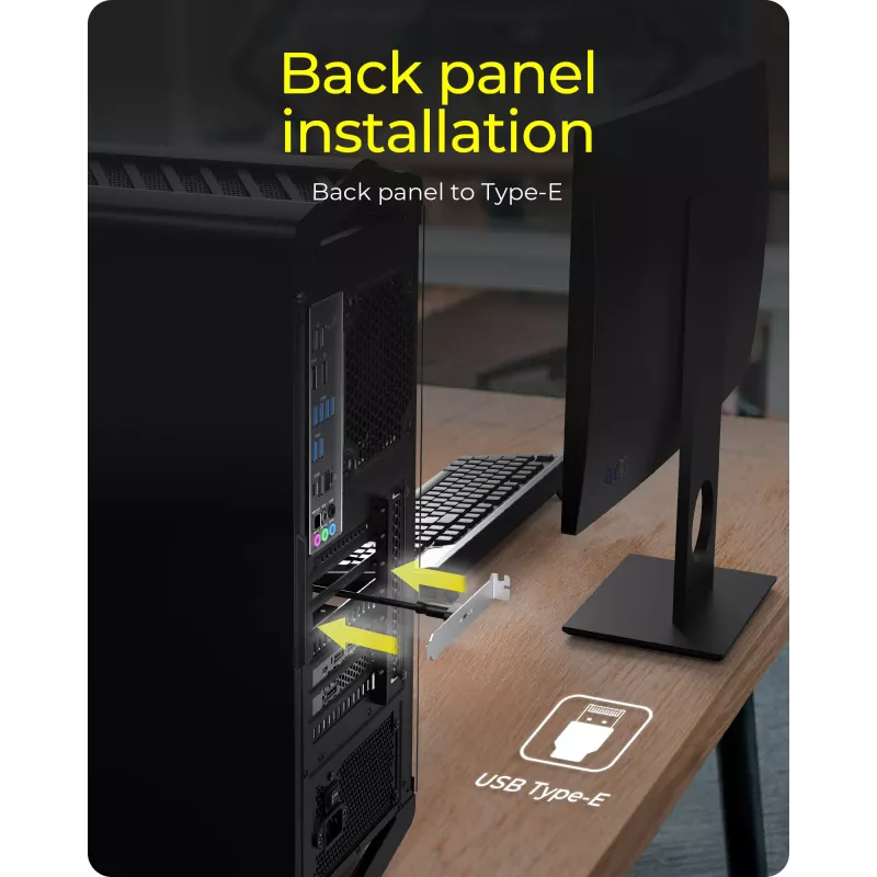 ICY BOX USB Type-C Back Panel mit internem USB Type-E Anschluss