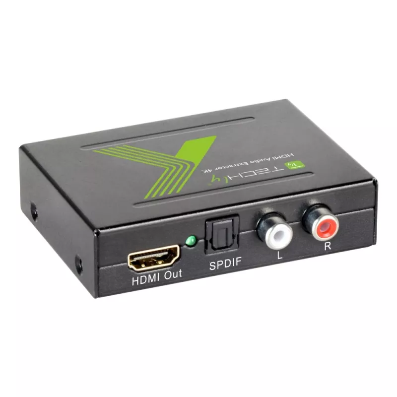 Techly Audio Extractor HDMI SPDIF + Cinch R/L IDATA HDMI-EA, 5 V, 77 mm, 64 mm, 23 mm, 351 g