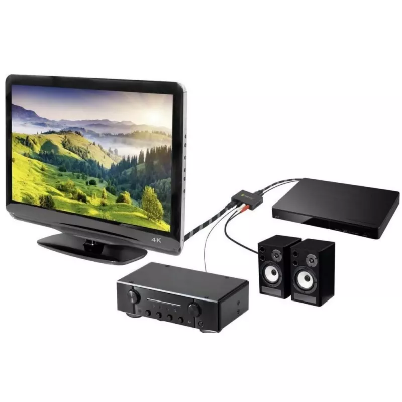 Techly Audio Extractor HDMI SPDIF + Cinch R/L IDATA HDMI-EA, 5 V, 77 mm, 64 mm, 23 mm, 351 g