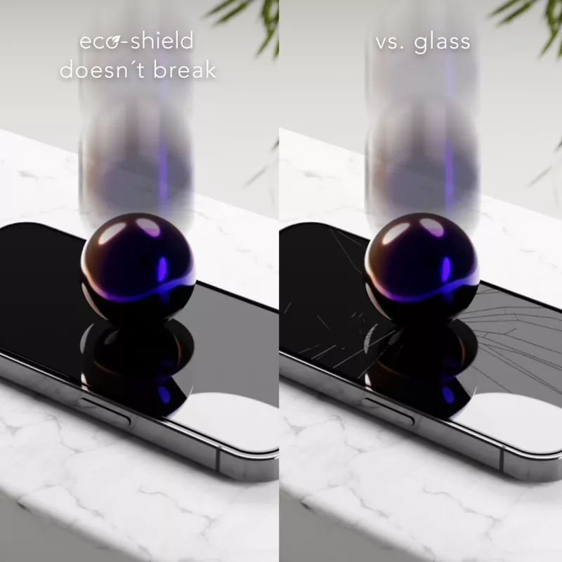 dbramante1928 Eco-Shield iPhone 13 13 Pro 14 Schwarz Kante Staub Kratzfester Displayschutz aus gehärtetem Glas