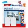 Wandhaken zur Aufbewahrung Tesa 58031-00020 Weißer Kunststoff, maximale Belastung 1 kg, 2er-Pack