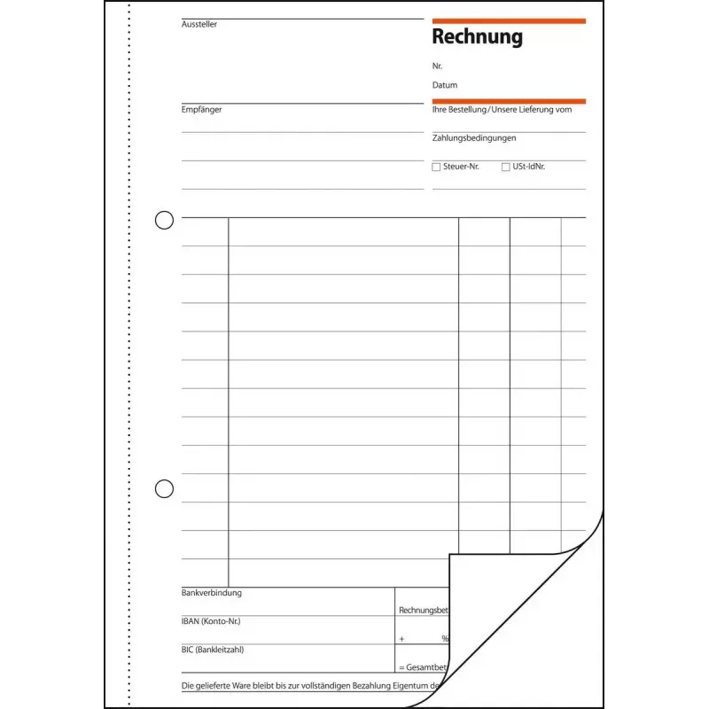 Geschäftsformular Sigel RE525 A5 Blau Weiß 100 Blatt