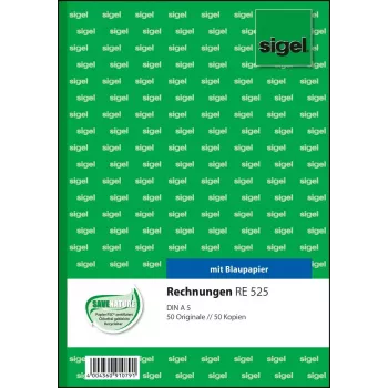 Geschäftsformular Sigel RE525 A5 Blau Weiß 100 Blatt