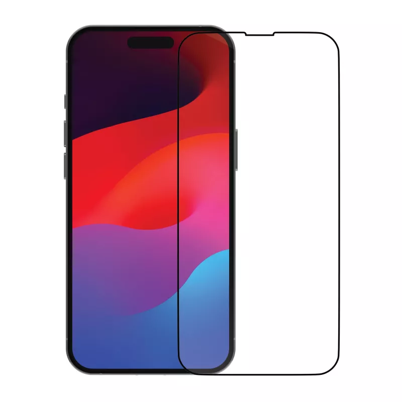 Displayschutzfolie klar von bramante eco-shield für iPhone 15 Pro, transparent mit schwarzem Rand