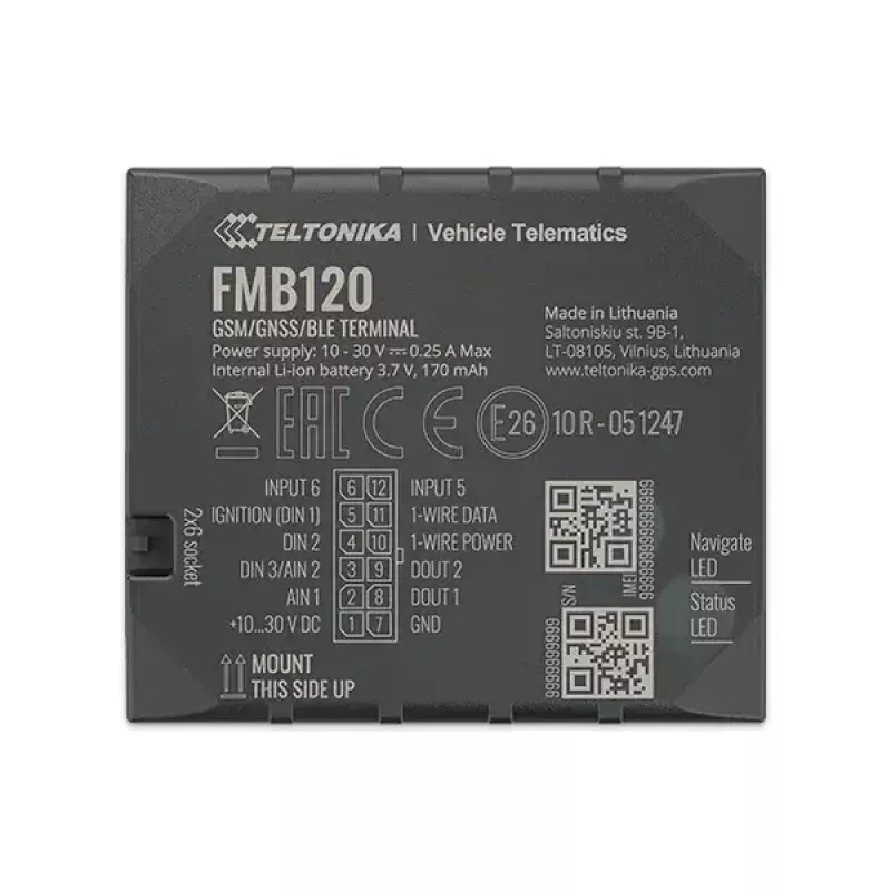 Teltonika FMB120 Auto Schwarz staubgeschützter GPS-Tracker