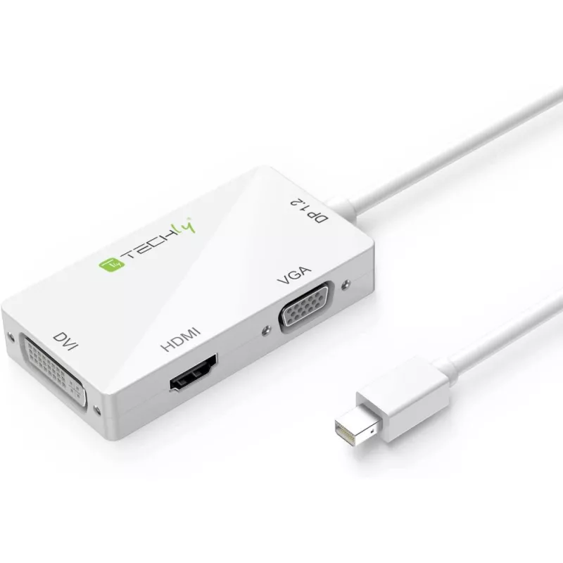 Techly Adapter 3 in 1 Mini DisplayPort (Thunderbolt) auf HDMI / DVI / VGA IADAP MDP-COMBOF12