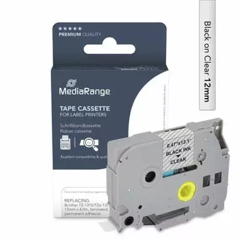 Druckerband MediaRange MRBTZ131S Schwarz 1,2 cm 4 m