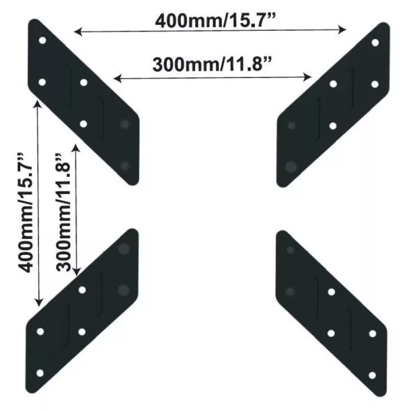 Techly Universal-Adapter für VESA 200x200 bis 400x400 Schwarz ICA-LCD G11A