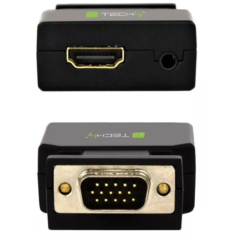 Techly Mini-Konverter VGA und Audio zu HDMI IDATA VGA-HDMINI
