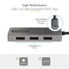 StarTech.com 3-Port USB-C Multi-Monitor Adapter, USB Type-C to 3x DisplayPort 1.4 MST Hub, Triple 4K 60Hz DP Laptop Display Extender / Splitter, HDR, Extra-Long Built-In Kabel - Windows Only