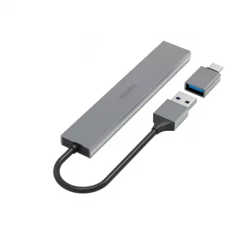 Hama 00200141 Schnittstellen-Hub USB 3.2 Gen 1 (3.1 Gen 1) Typ-A 5000 Mbit/s Grau
