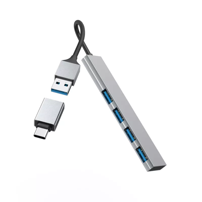 Hama 00200141 Schnittstellen-Hub USB 3.2 Gen 1 (3.1 Gen 1) Typ-A 5000 Mbit/s Grau