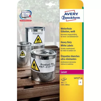 Selbstklebe-Etikett Avery L4717-20 Abgerundetes Rechteck