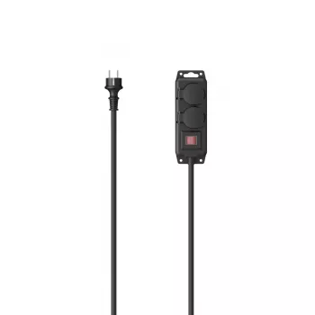 Hama 00223062 Stromverlängerung 2 m 2 AC-Steckdosen Outdoor Schwarz