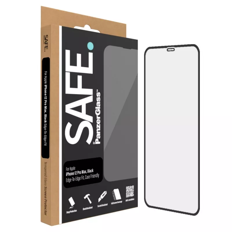Bildschirmschutzfolie PanzerGlass SAFE. by ® Apple iPhone 12 Pro Max randloses kratz- und stoßfest
