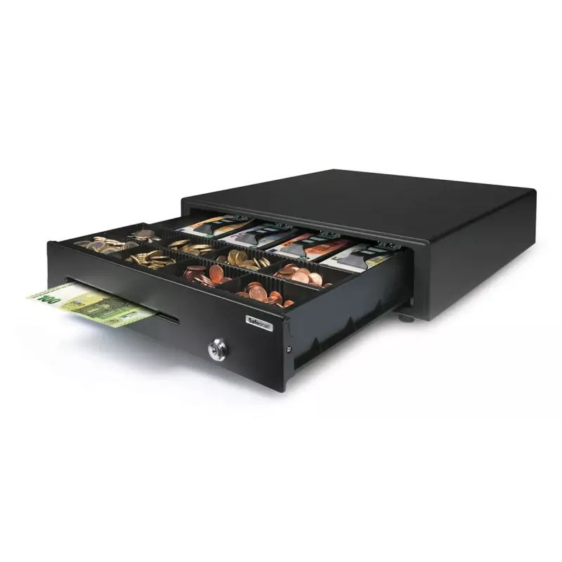 Elektronische Kassenschublade Safescan LD-4141, Stahlgehäuse, 410×415×115 mm, schwarz, 6 Schlüssel