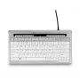 BakkerElkhuizen S-board 840 US Qwerty, Tenkeyless (80 - 87%), Kabelgebunden, USB, Scissor-Tastenschalter, QWERTY, Hellgrau, Weiß